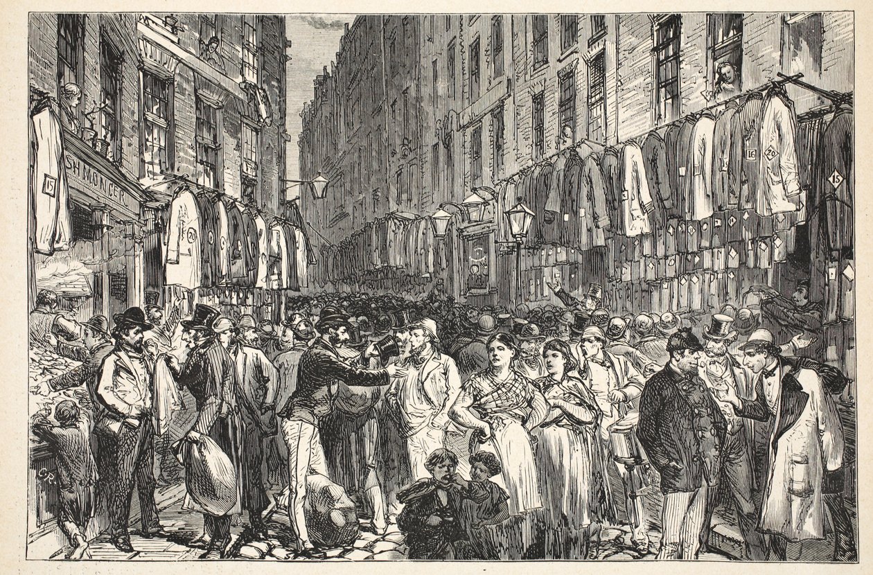 Petticoat Lane (Middlesex Caddesi), 1870 by English School