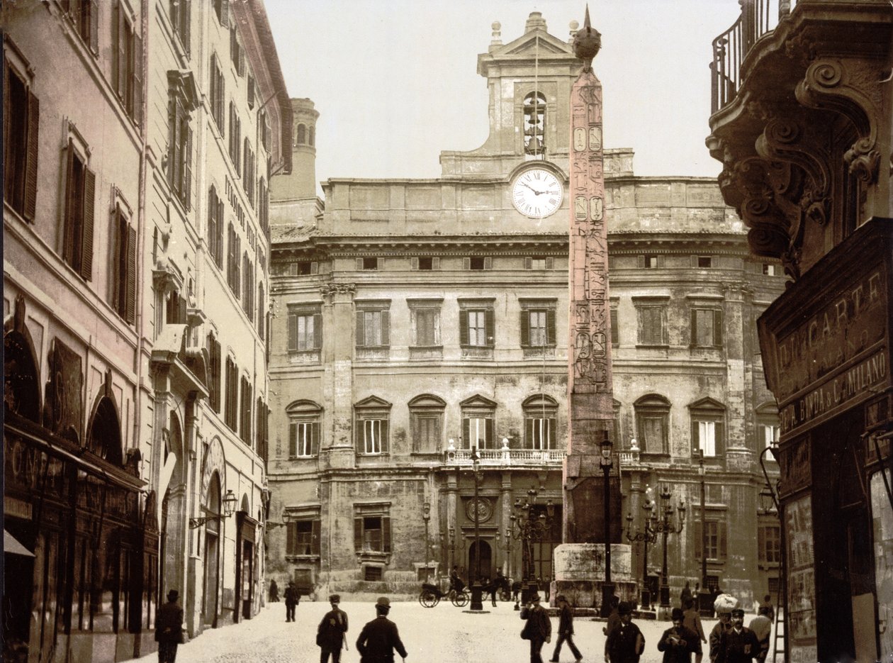 Piazza di Monte Citorio, Roma (el renkli fotoğraf) by English School
