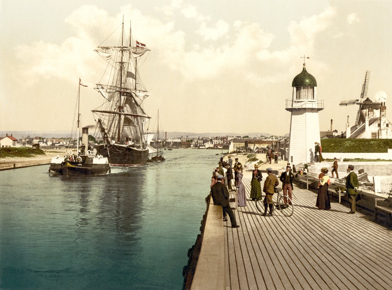 İskele ve liman, Littlehampton (el renginde fotoğraf) by English School