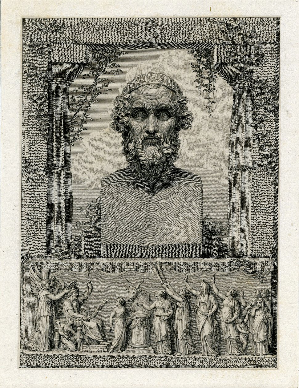 Pindar, Antik Yunan Lirik Şair (c.522-c.433) (gravür) by English School