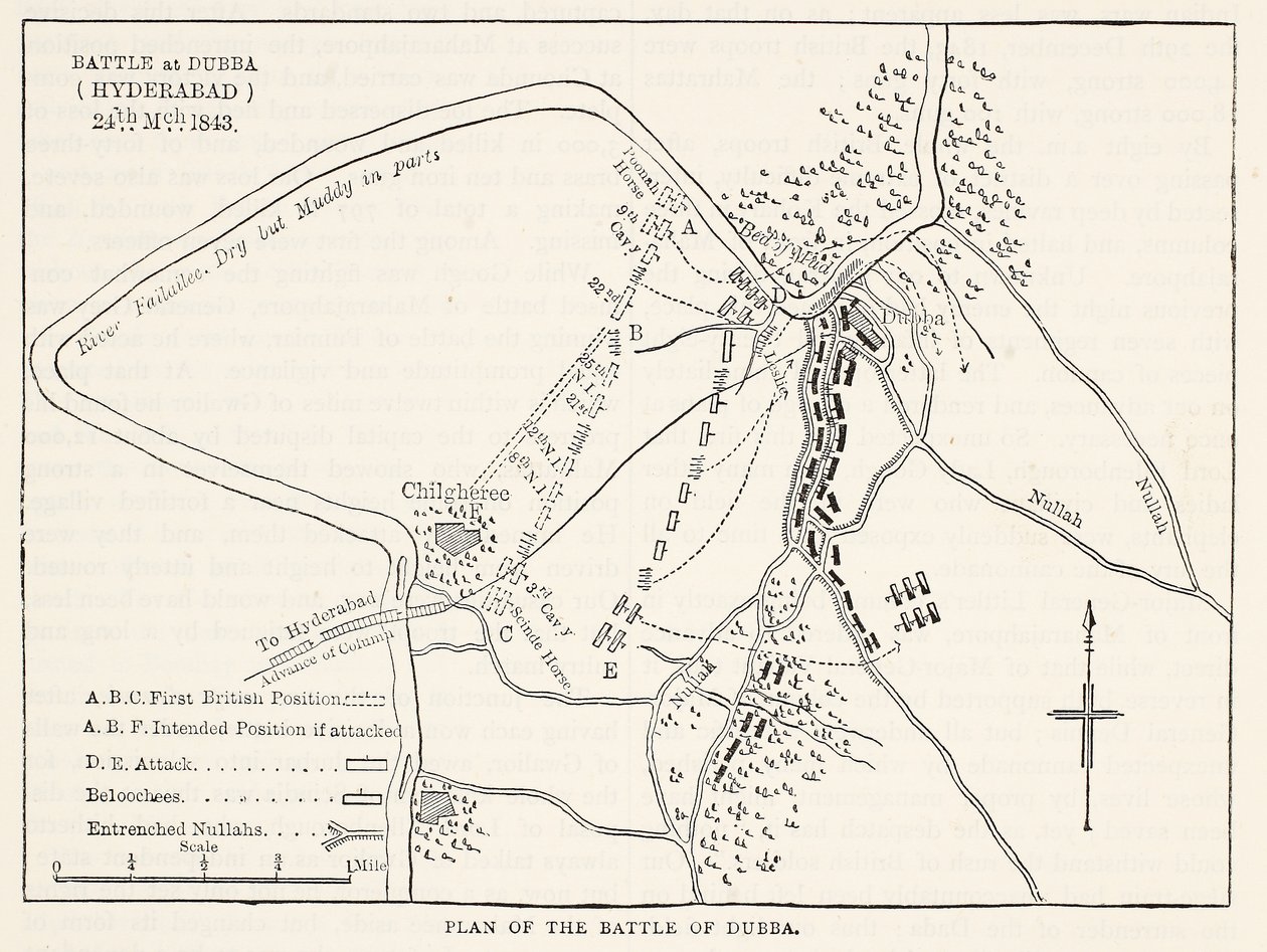 Dubba (Haydarabad) Savaşı Planı 24 Mart 1843, Cassells Illustrated History of England