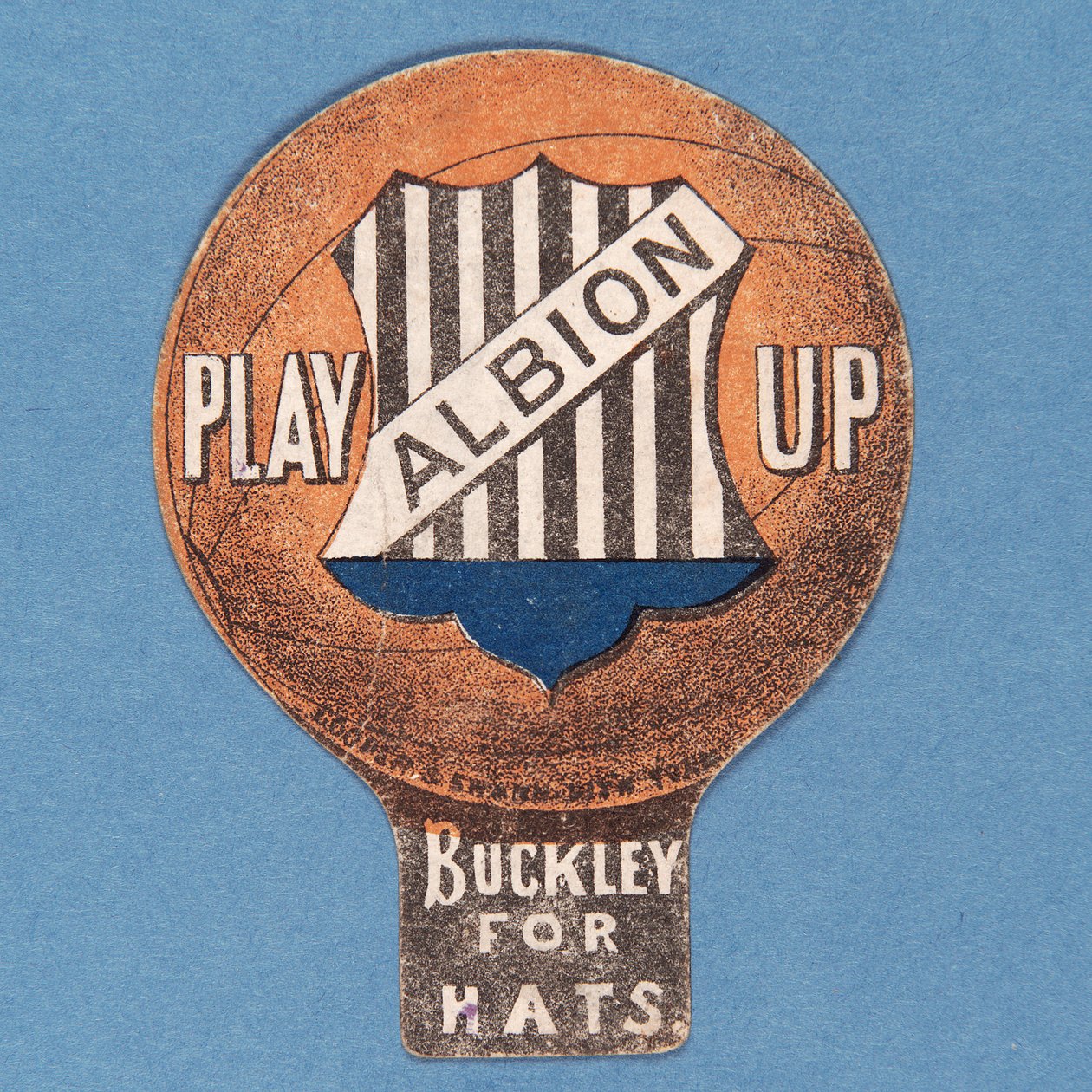 Play Up Albion, futbol şeklinde Baines kartı, 1888-89 by English School