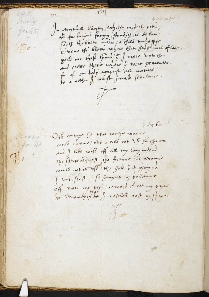 Sir Thomas Wyatt#39;ın Şiirleri, f.54v, c.1530-39 (kağıt üzerine mürekkep) by English School