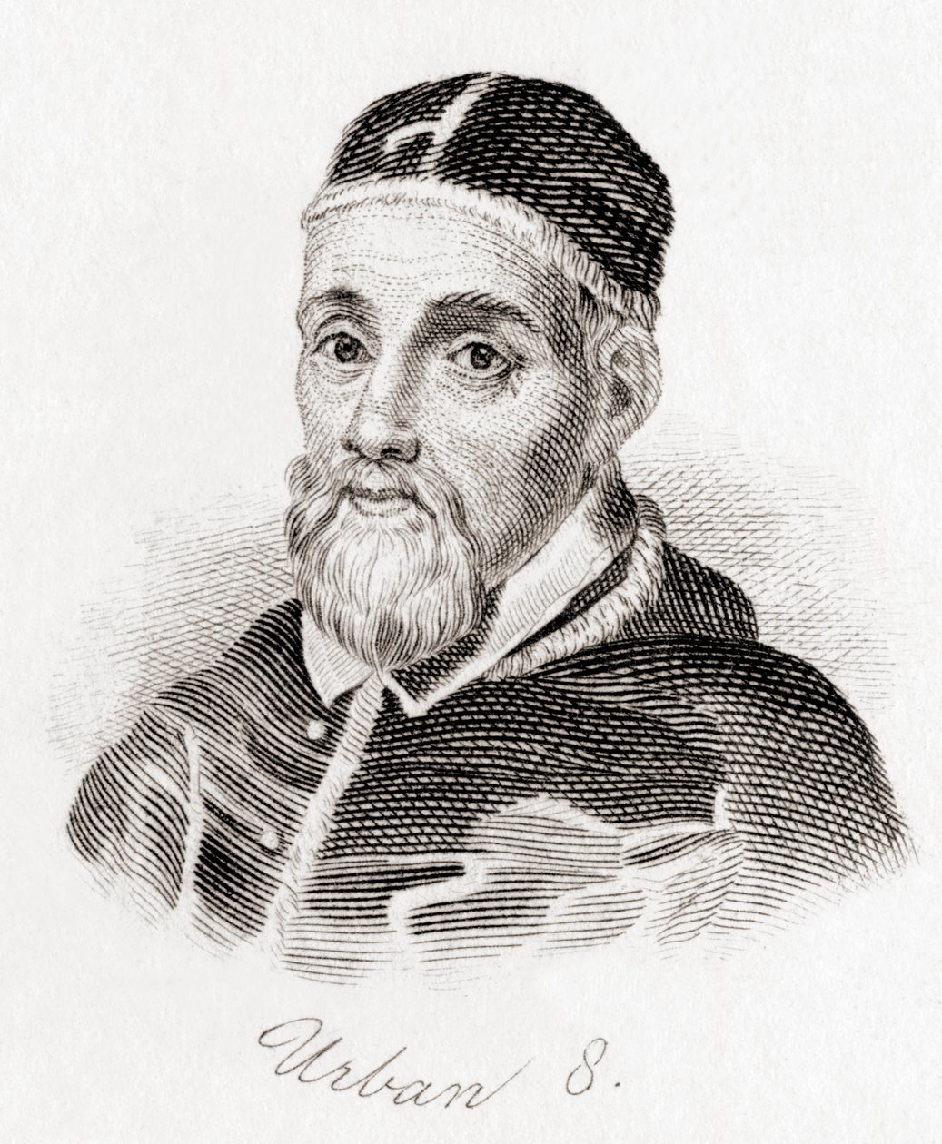 Papa Urban VIII, 1568-1644 dolayları, doğum adı Maffeo Barberini (gravür) by English School