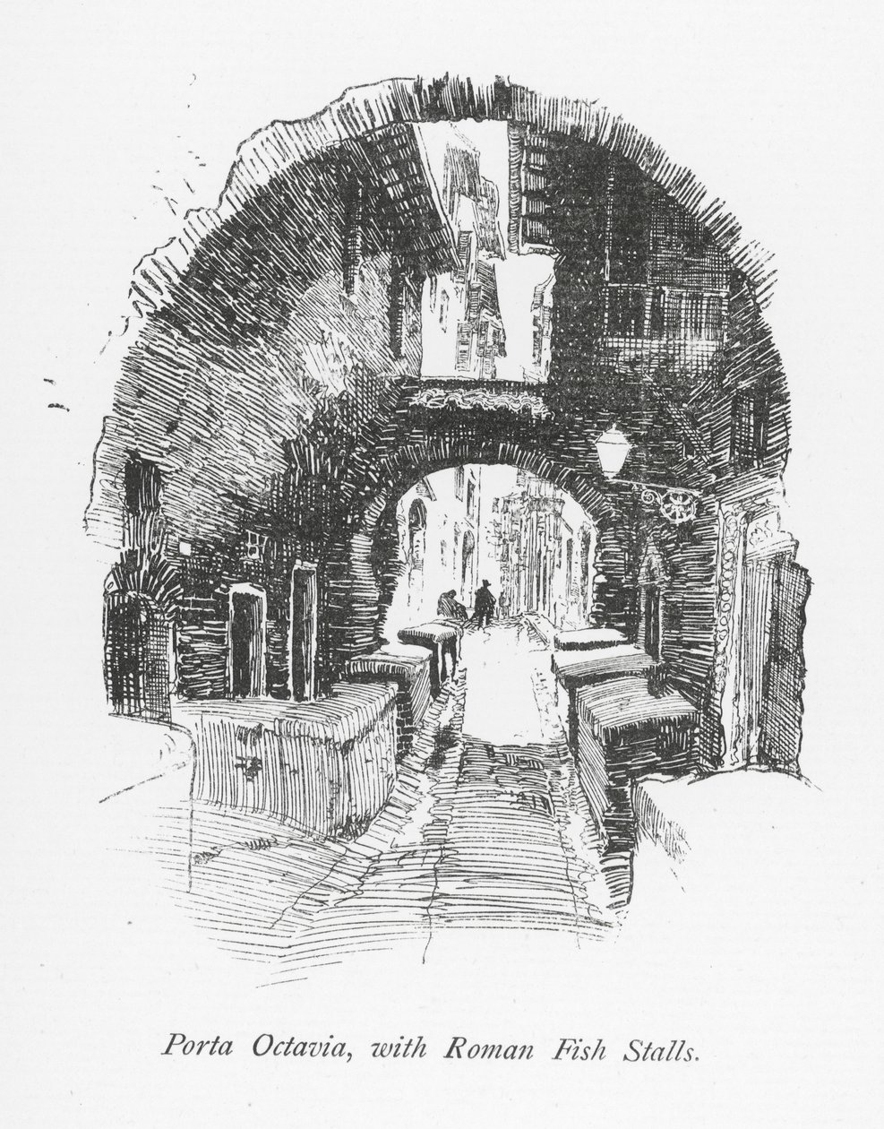 Porta Octavia, Roma Balık Tezgahları ile (lito) by English School