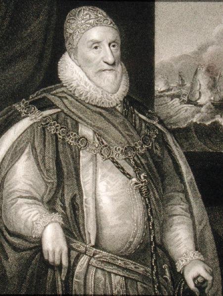 'Lodge's British Portraits'den Charles Howard'ın (1536-1624) portresi by English School