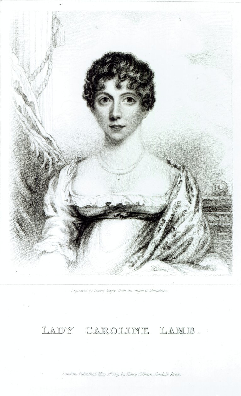 Henry Meyer tarafından oyulmuş Lady Caroline Lamb (1785-1828) portresi by English School
