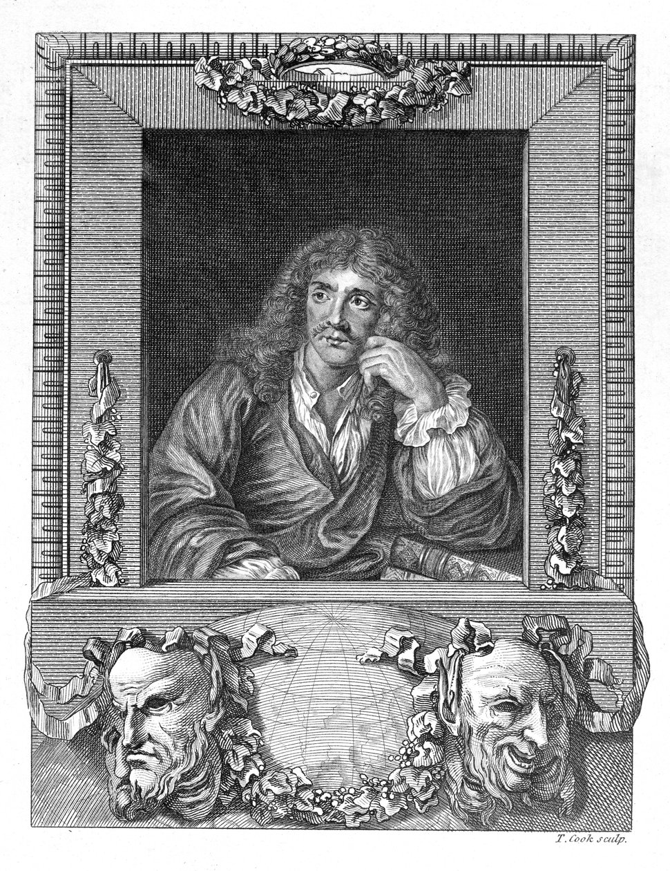Moliere Portresi (gravür) (bw fotoğraf) by English School