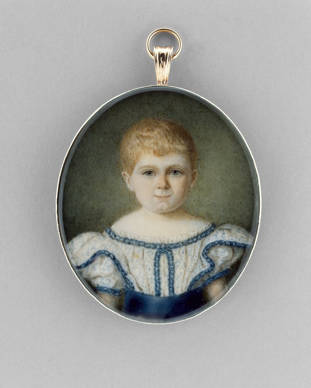 Bir Çocuğun Portresi, c.1820-30 (fildişi, yaldız ve cam üzerine suluboya) by English School