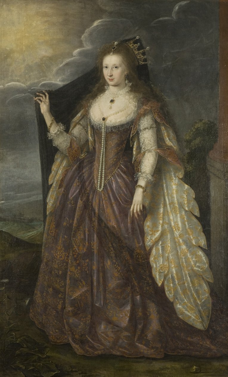 Bir Hanımefendinin Portresi, c.1615 (tuval üzerine yağlı boya) by English School