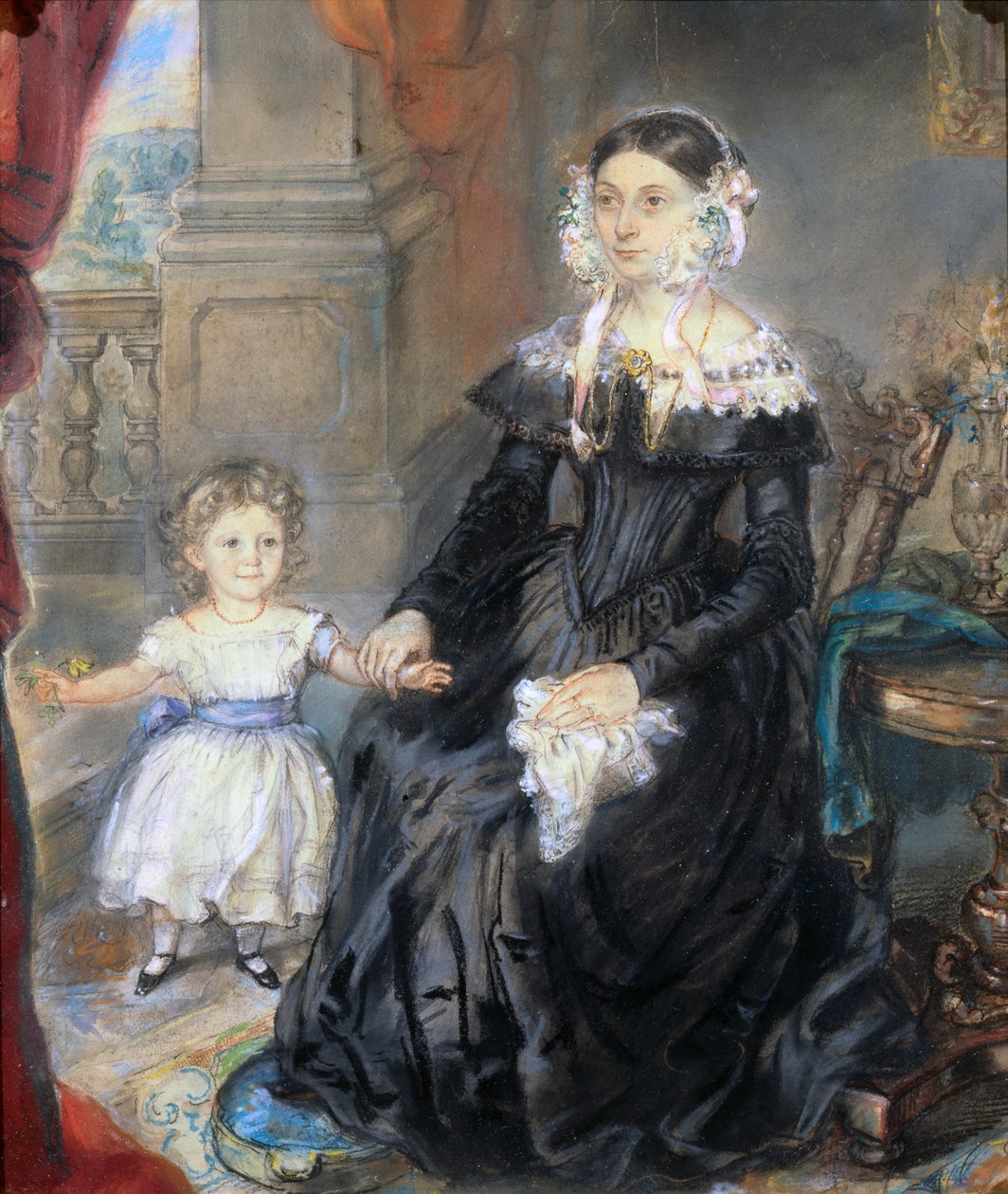 İç Mekanda Bir Anne ve Küçük Çocuğun Portresi, 1830 dolayları (çift için bkz. 126404) by English School