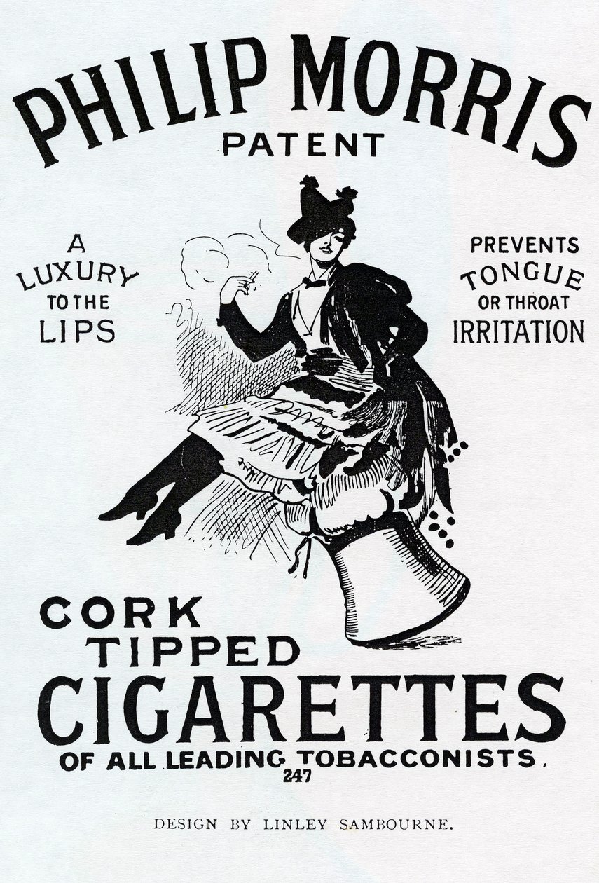 Philip Morris Cigarettes posteri, Linsay Sambourne tarafından tasarlandı, 1896 by English School