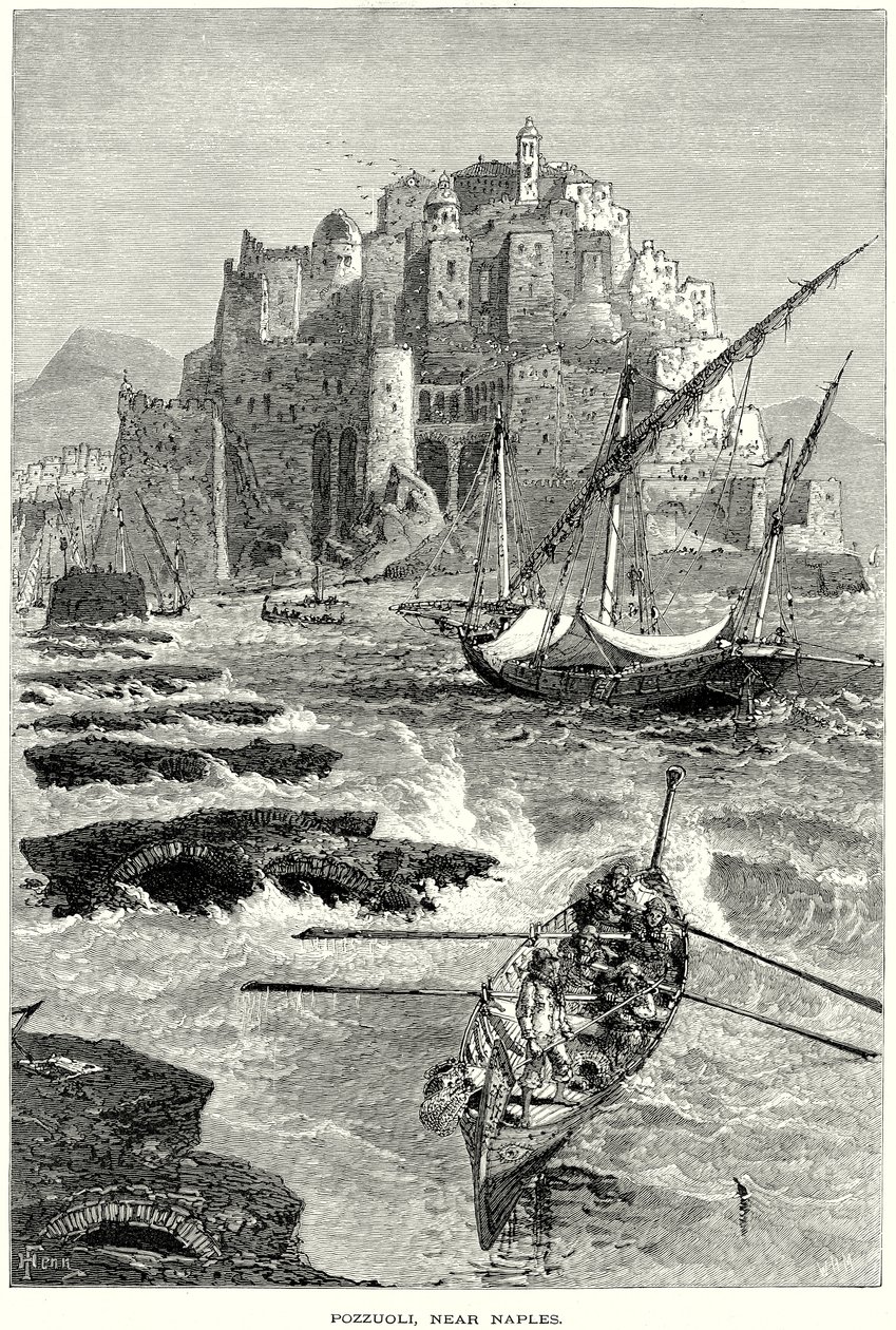 Pozzuoli, Napoli yakınlarında (gravür) by English School