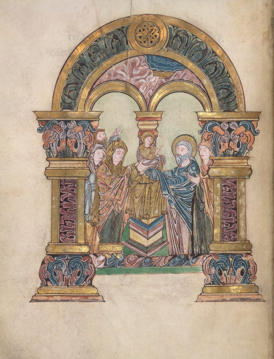 Tapınakta Sunum, Ekle. 49598, f.34v, Aziz Aethelwold