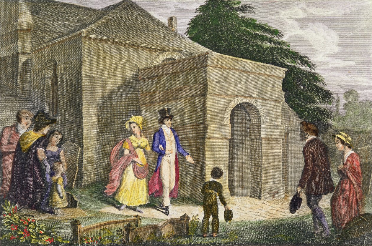Galler Prensesi Charlotte Augusta (1796-1817) ve Saxe Coburg Gotha Prensi Leopold (1790-1865) Esher Kilisesi