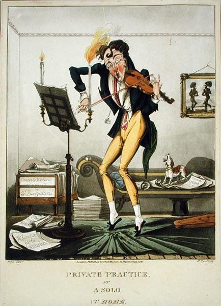Henry Pyall (1795-1833) tarafından kazınmış, Thomas McLean, Londra tarafından basılmış, Private Practice or A Solo at Home by English School