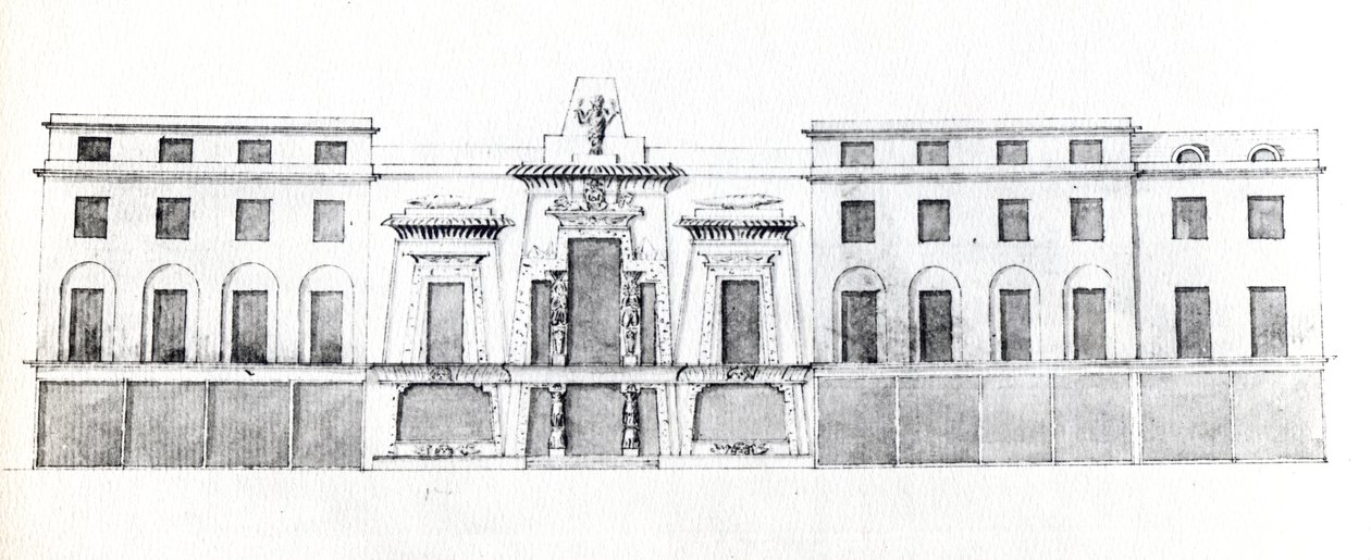 Mısır Salonu için Öneri, Picadilly, 1810 (kağıt üzerine mürekkep) by English School