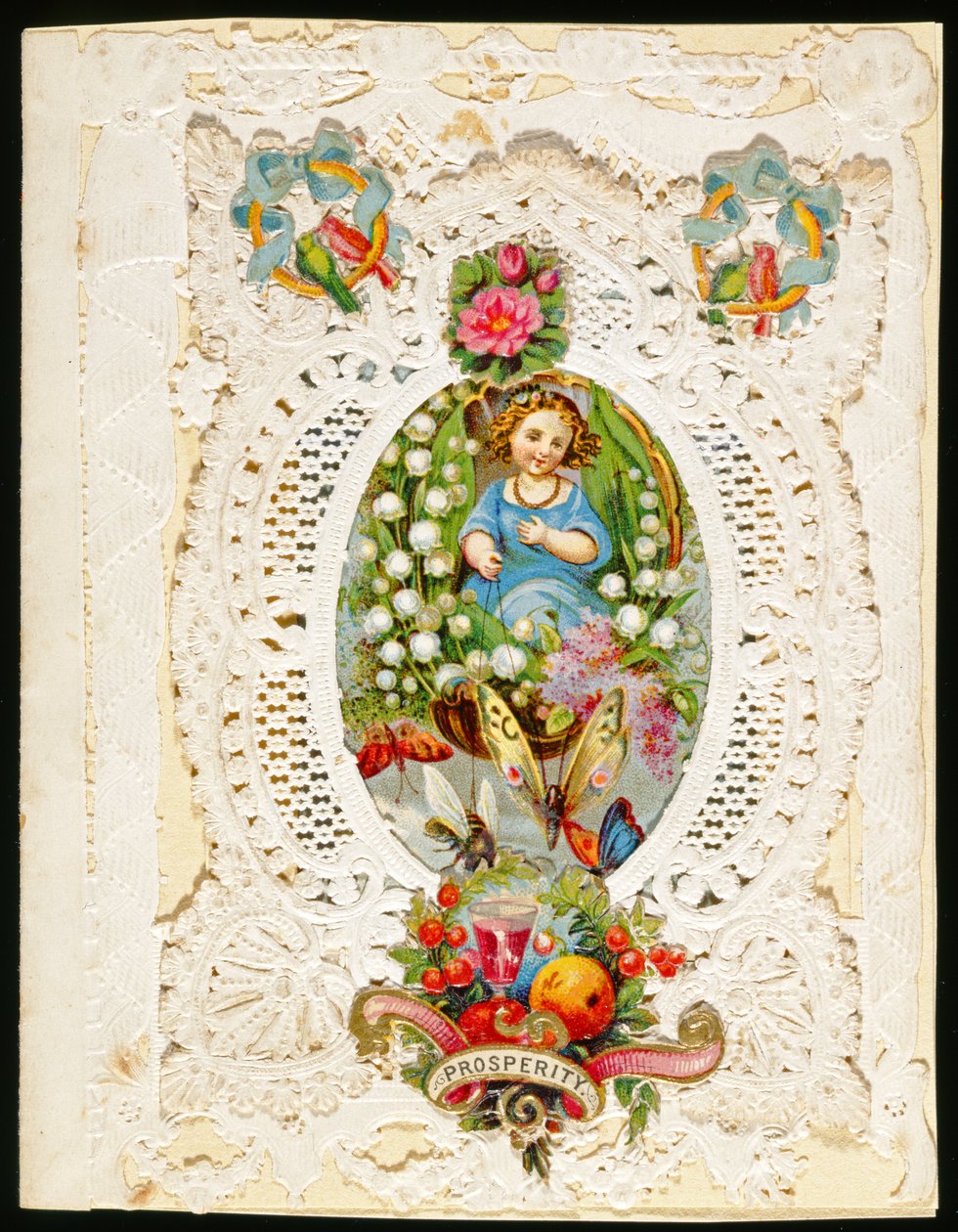Refah, Sevgililer Günü kartı, c.1870 (kağıt üzerinde renkli lito) by English School