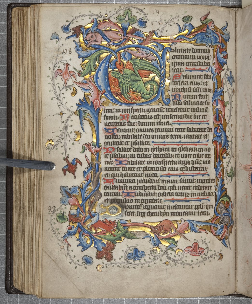 Sarumlu Zebur kullanım takvimi, Fol 72 verso, c.1425-75 (parşömen üzerine mürekkep, boya ve altın) by English School
