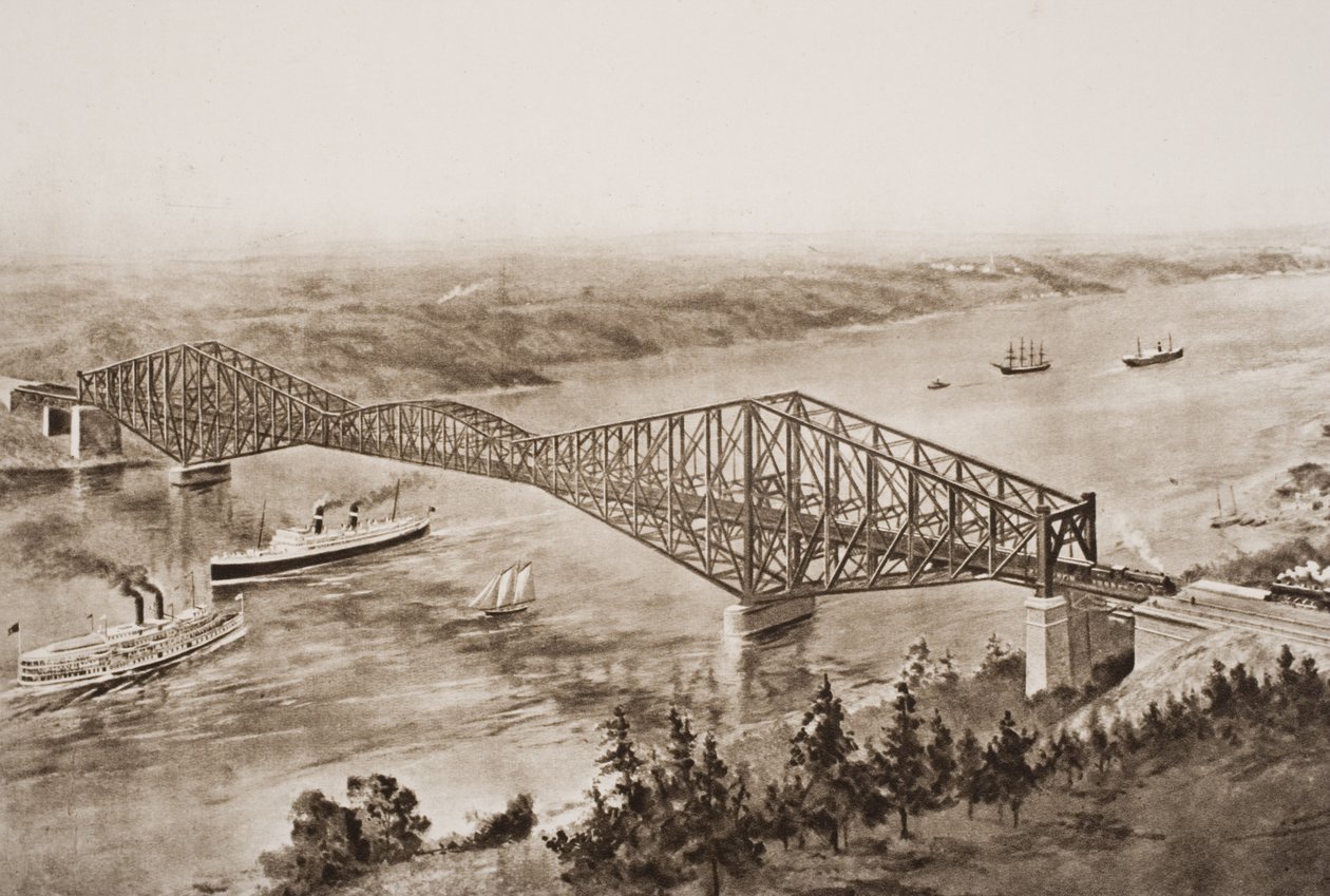 St. Lawrence Nehri üzerindeki Quebec Köprüsü, Kanada, H.G. Wells, Cilt II, 1920