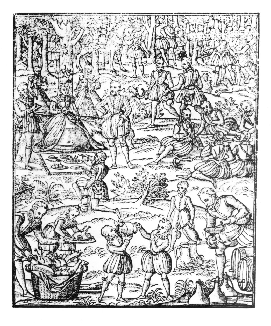 Kraliçe I. Elizabeth (1533-1603), bir Av Pikniğinde, George Turberville