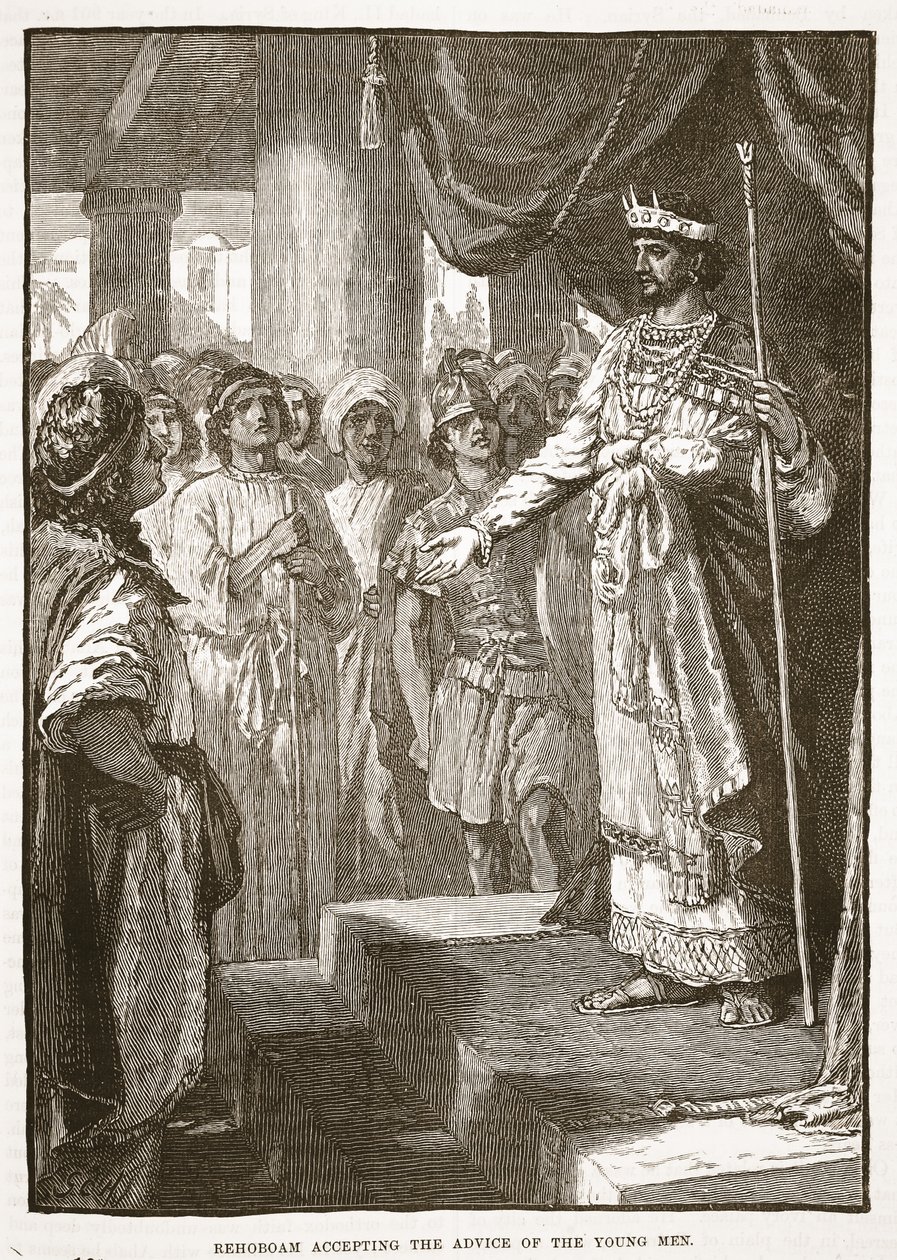 Rehoboam gençlerin tavsiyesini kabul ediyor by English School