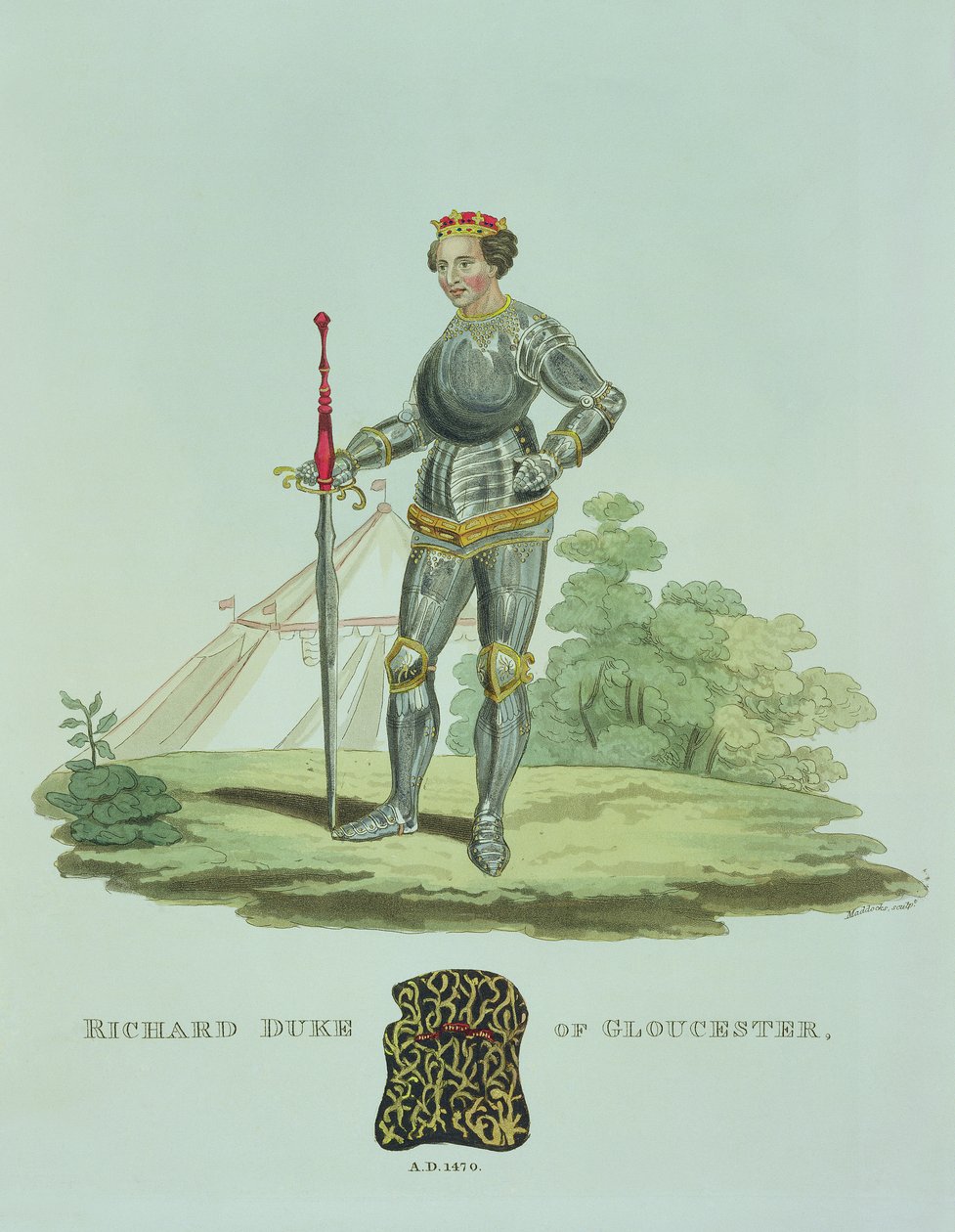 Richard III (1452-85) 1470, W. Maddocks tarafından oyulmuş, Antik Zırh