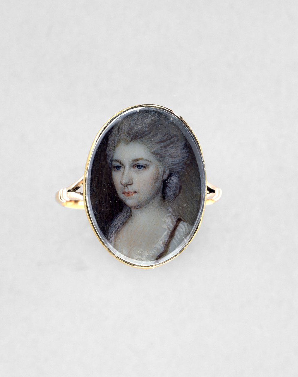 Kadın Portreli Yüzük, c.1780-90 (fildişi üzerine suluboya) by English School