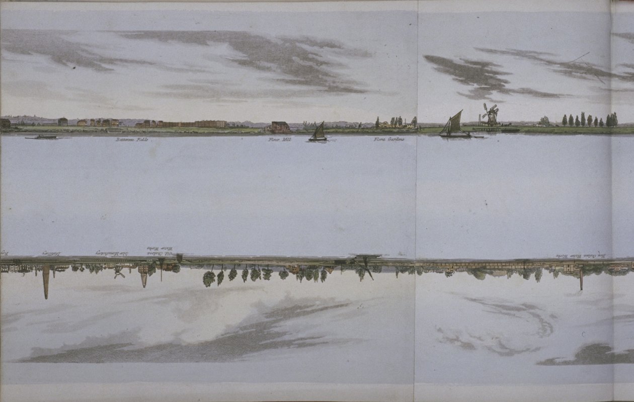 Thames Nehri Panoraması, c.1829 (aquatint) by English School