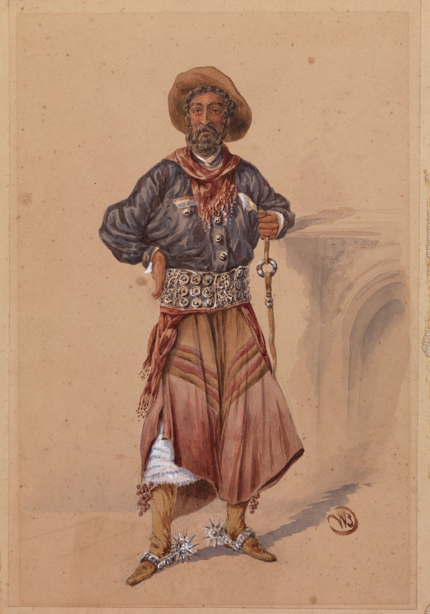Robert Bontine Cunninghame Graham, 1890 dolayları (kağıt üzerinde wc) by English School
