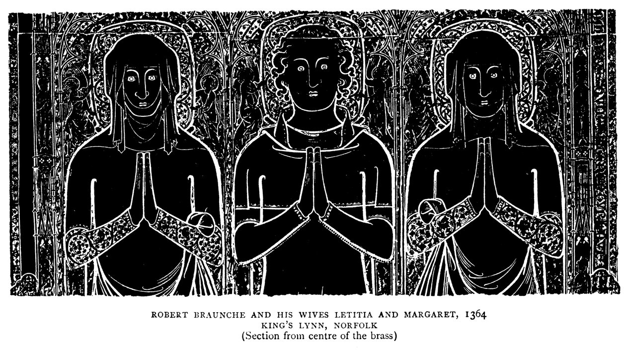 Robert Braunche ve Eşleri Letitia ve Margaret by English School