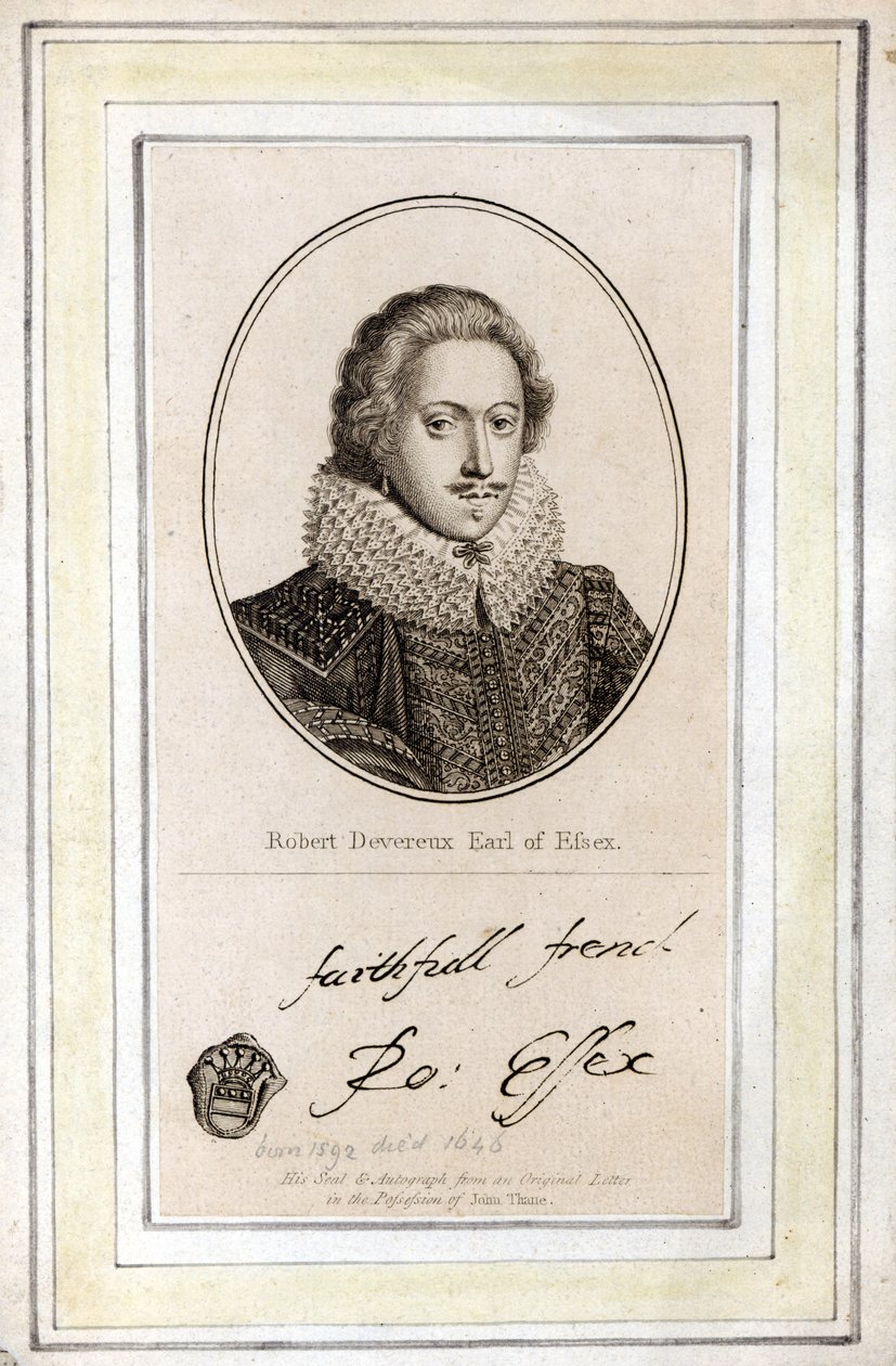 Robert Devereux, 3. Essex Kontu (1591-1646), Mührü ve İmzası by English School