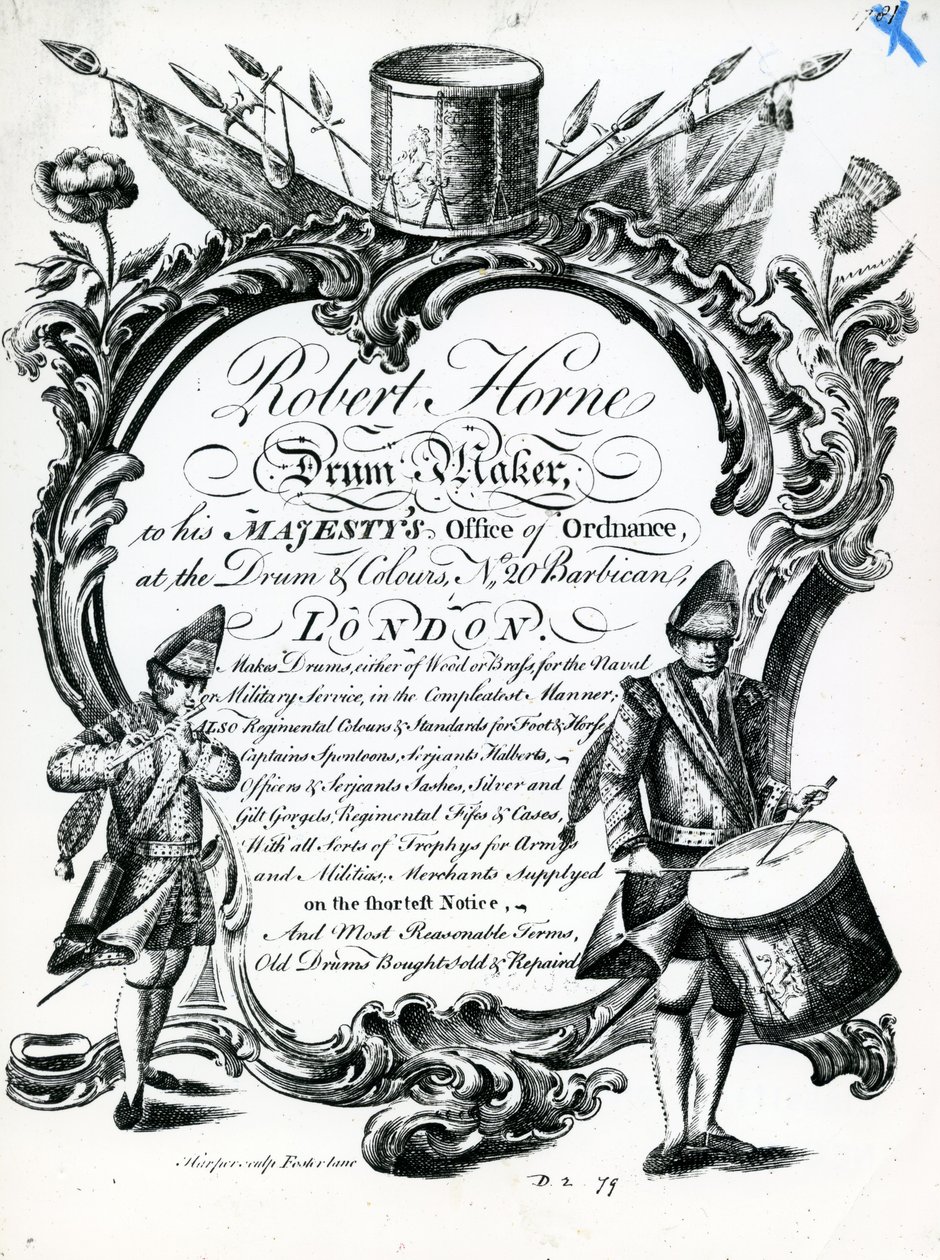 Robert Horne, Davul yapımcısı (gravür) by English School