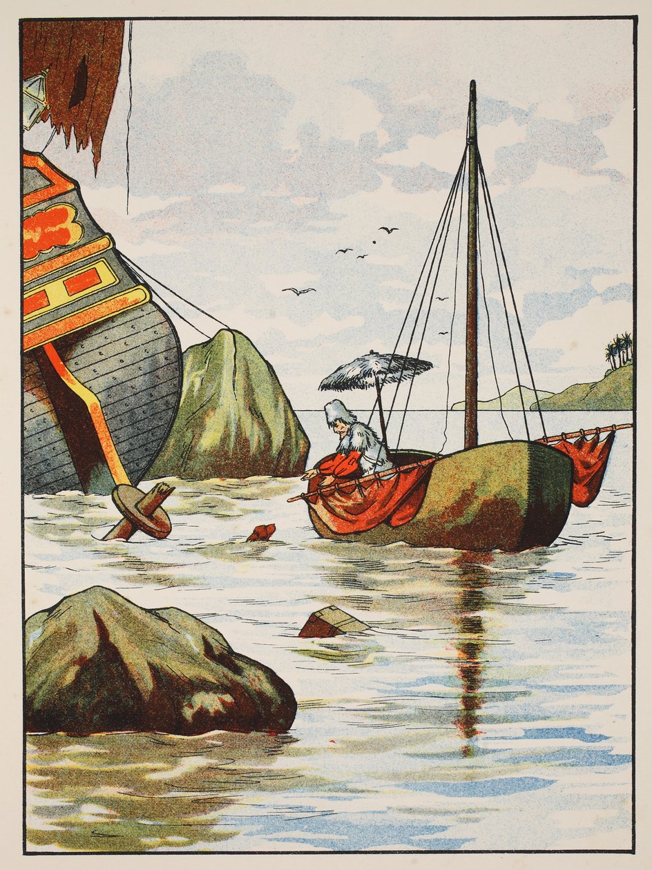 Robinson Crusoe, İspanyol bir gemi enkazından bir köpeği kurtarıyor, Robinson Crusoe