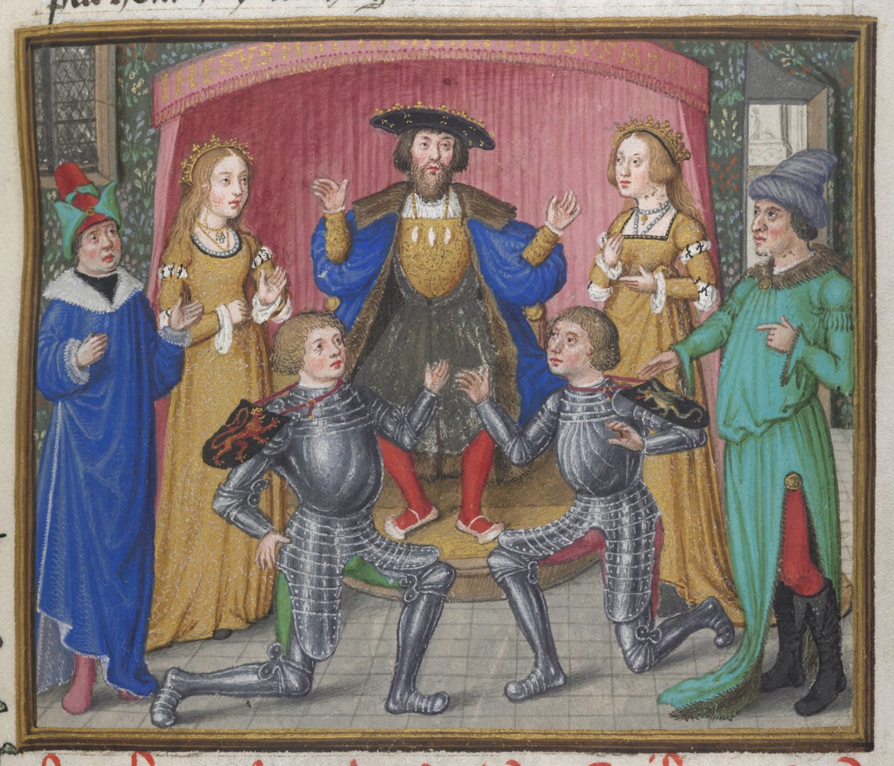 Royal 18 D.II, f.151 Polynices ve Tydeus uzlaştı, 