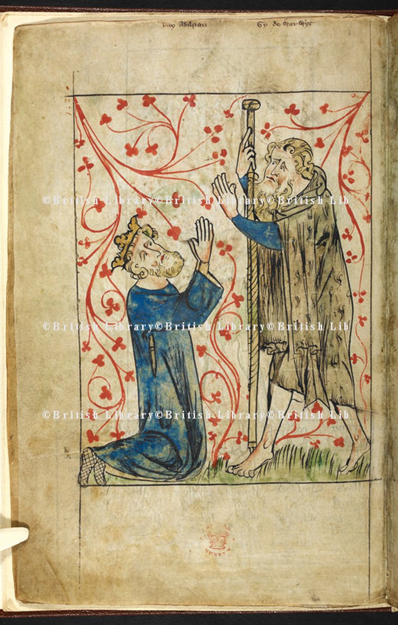 Royal 20 A. II, f.4v Kral Athelstan, Guy of Warwick