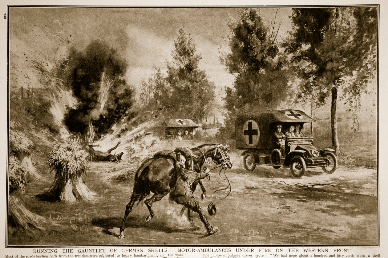 Alman Mermilerinin Eldivenini Çalıştırmak: Batı Cephesinde ateş altındaki motorlu ambulanslar, 1914-19 by English School