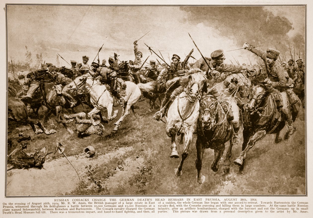 Rus Kazakları Alman Ölümlerini Suçluyor Hussars Başı, 1914-19 by English School