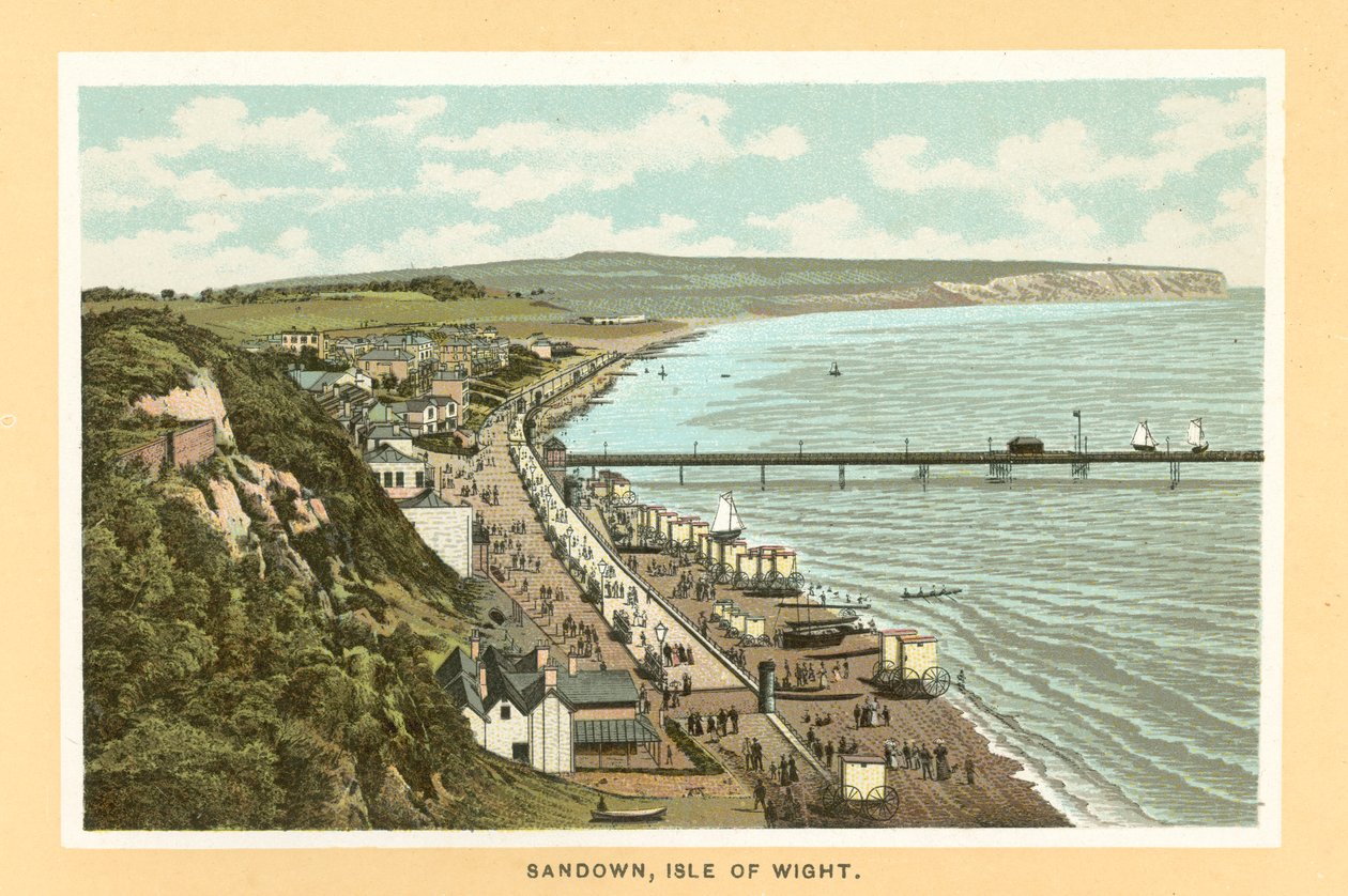Sandown, Isle of Wight (renkli lito) by English School