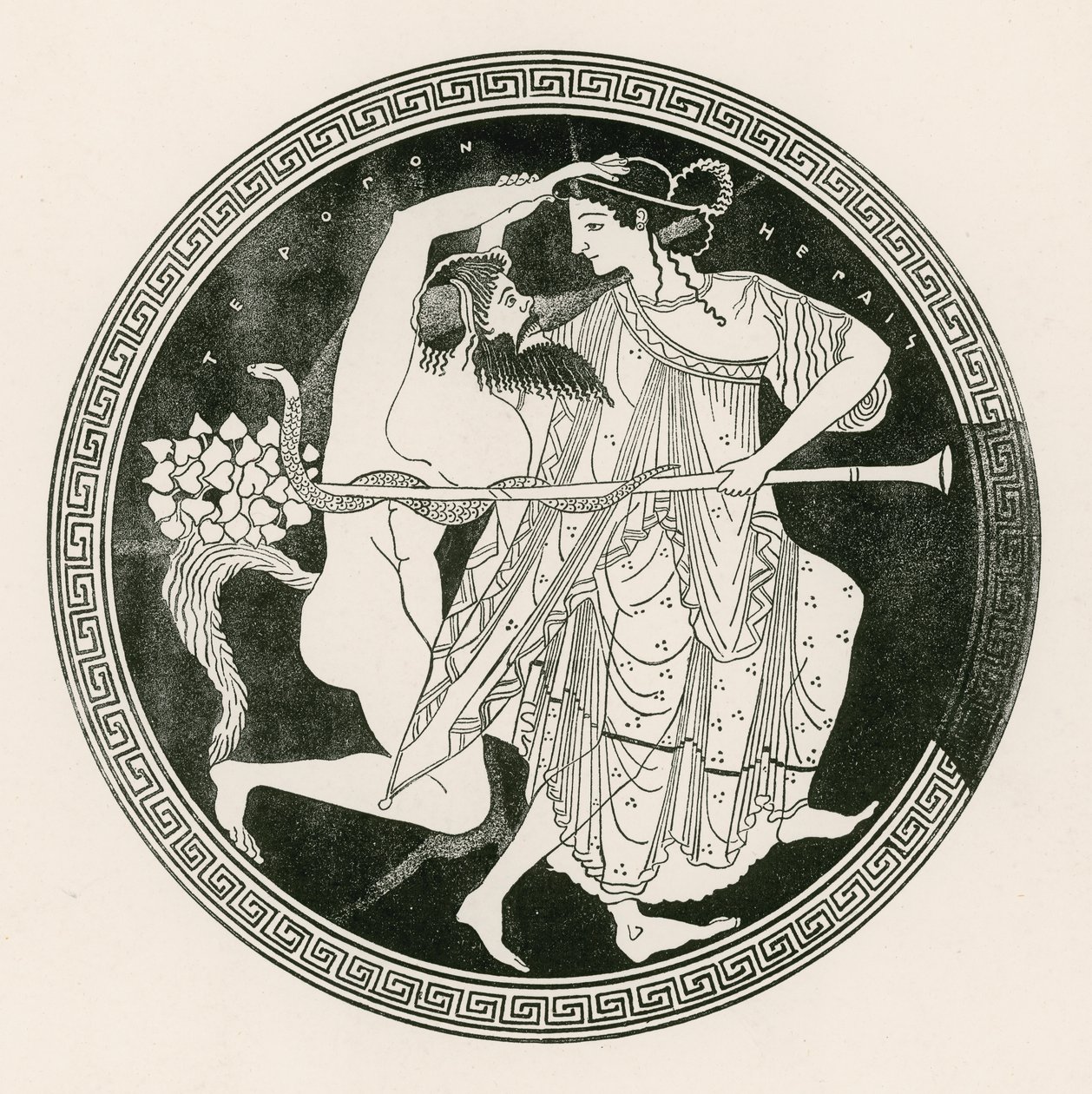 Satyr ve Maenad (gravür) by English School