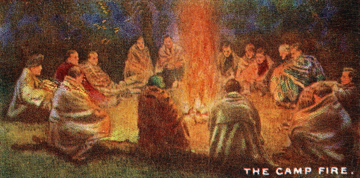 Kamp Ateşi Çevresindeki İzciler, 1929 by English School