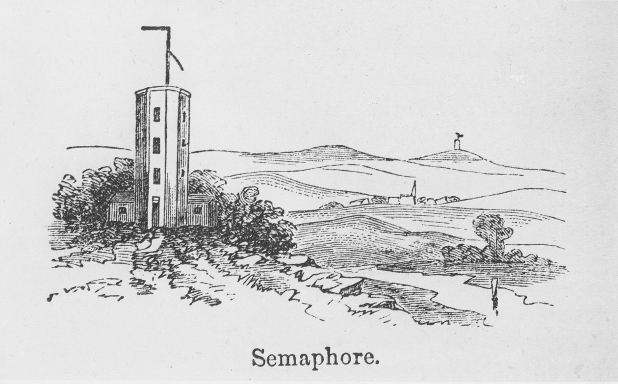 Semafor kulesi, c.1840 (gravür) by English School