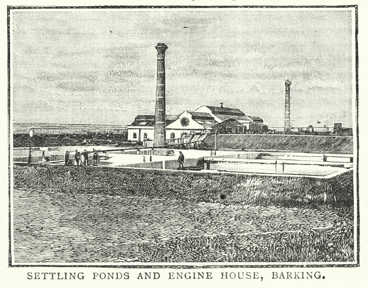 Yerleştirme Havuzları ve Makine Dairesi, Barking (gravür) by English School