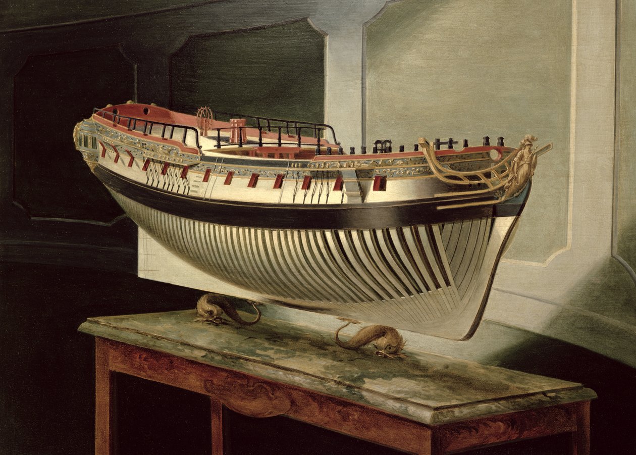 36 veya 38 silahlı bir fırkateynin Gemi Portresi, c.1775 by English School