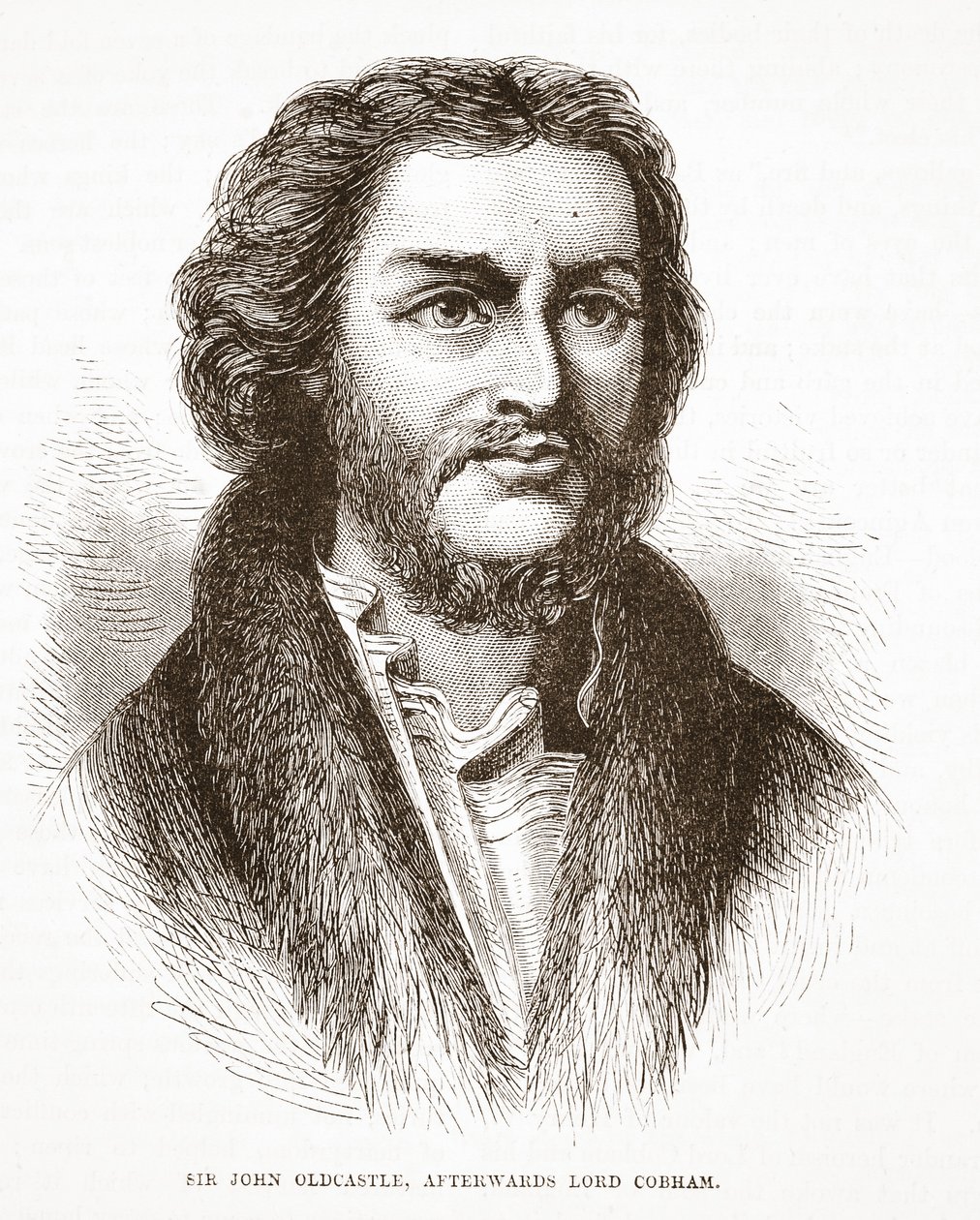 Sir John Oldcastle, daha sonra Lord Cobham, James Aitken Wylie (1808-1890) tarafından yazılan Protestanlığın Tarihinden bir örnek, pub. 1878 by English School