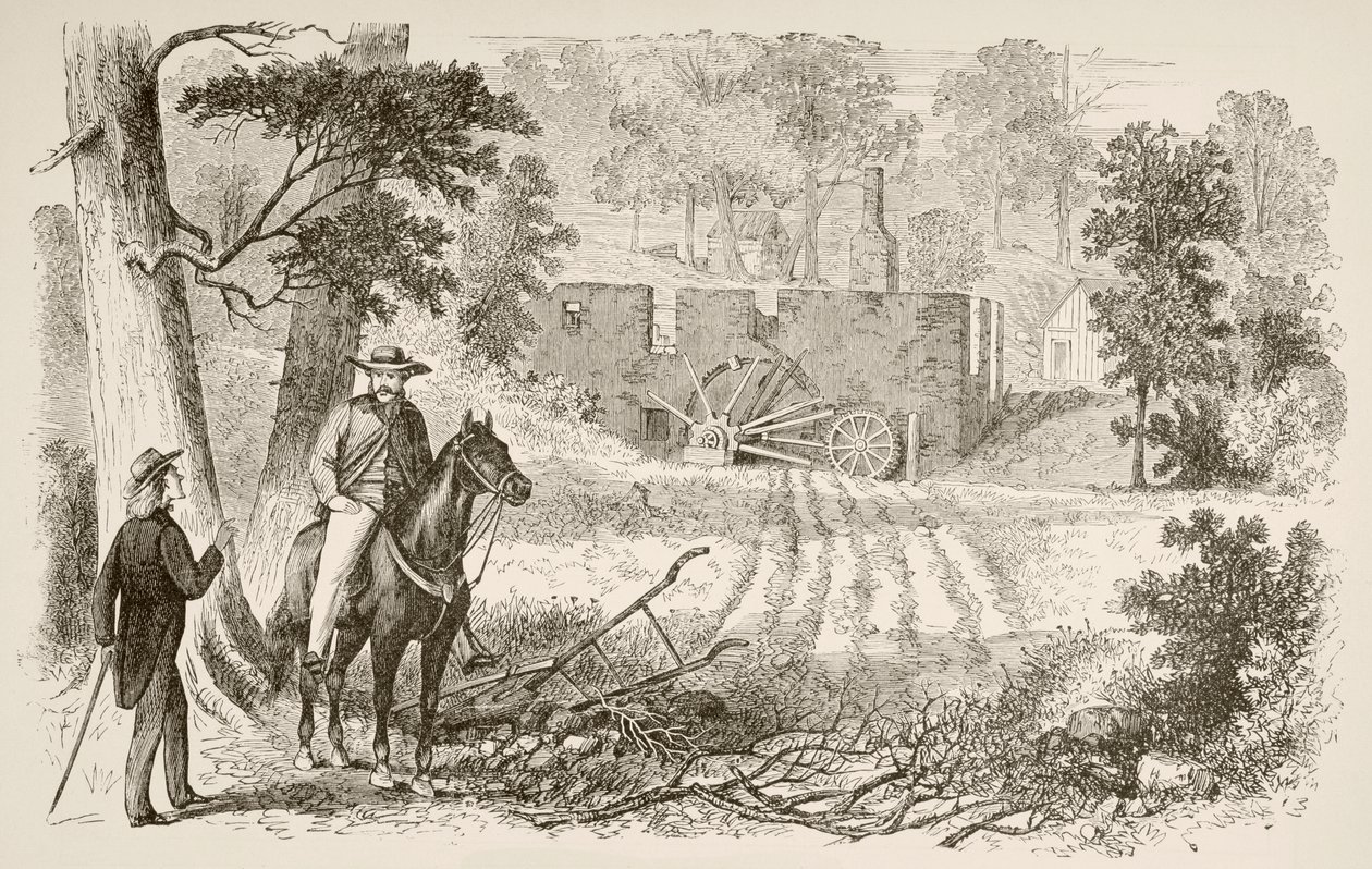 Gaines Değirmeni Muharebesi Alanı (litho) by English School