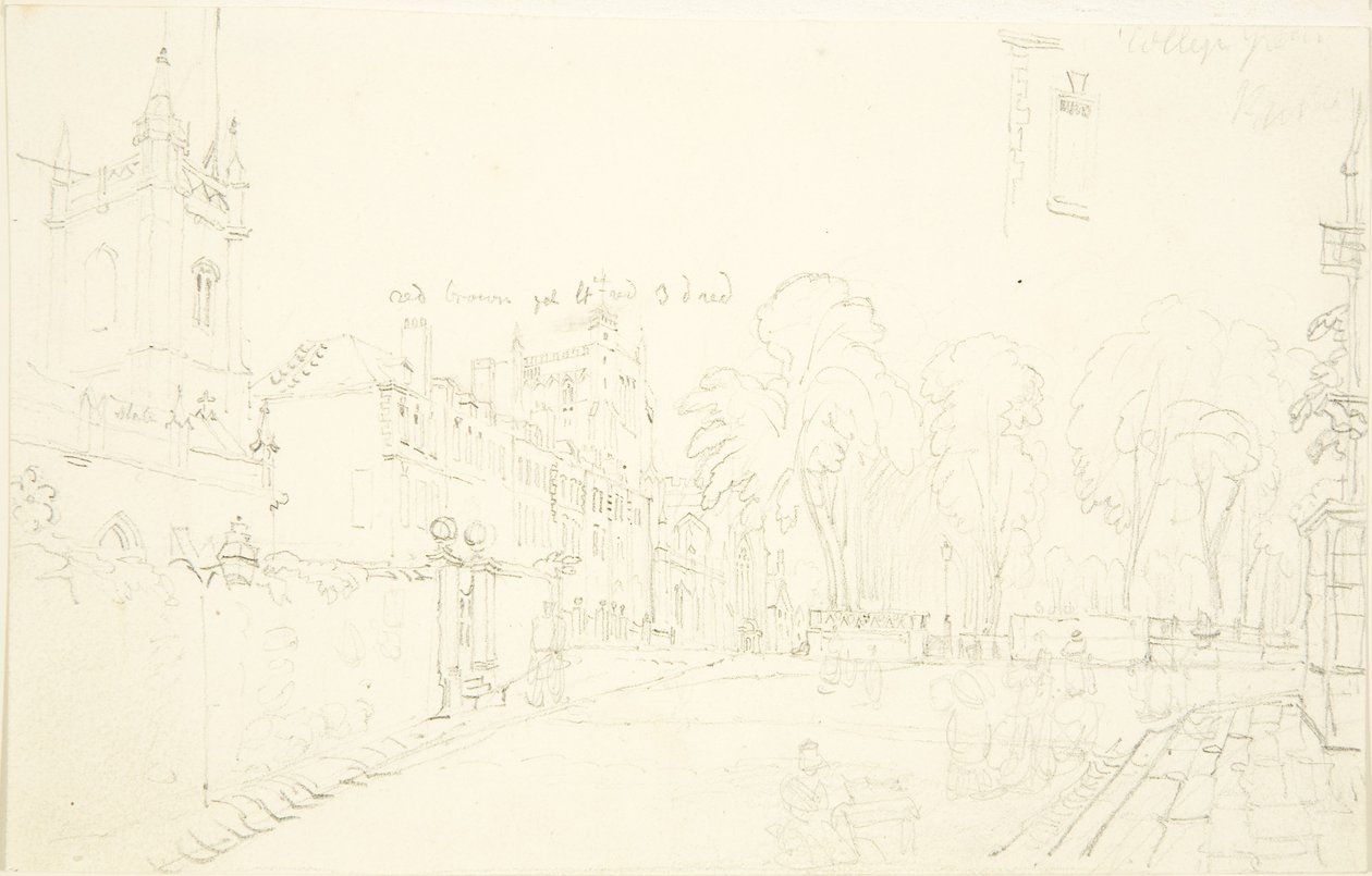 College Green için eskiz (kağıt üzerine kalem) by English School