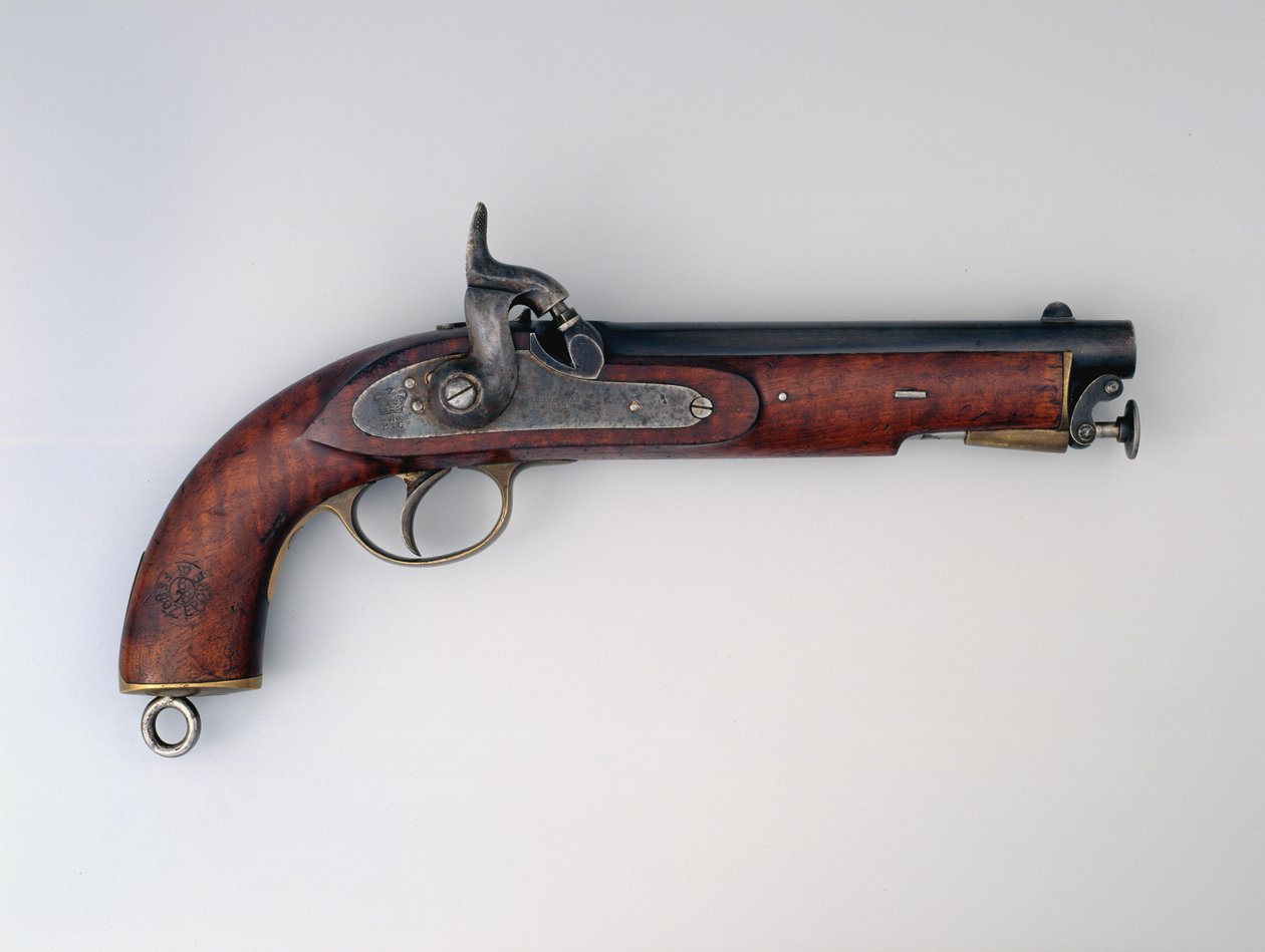 Pürüzsüz delikli .656, vurmalı tabanca, 1873 by English School