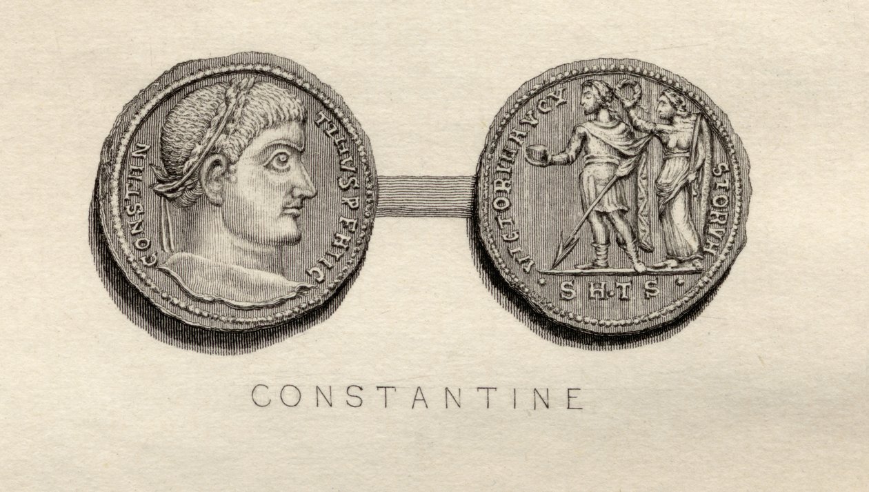 I. Konstantin zamanından Solidus madeni para by English School