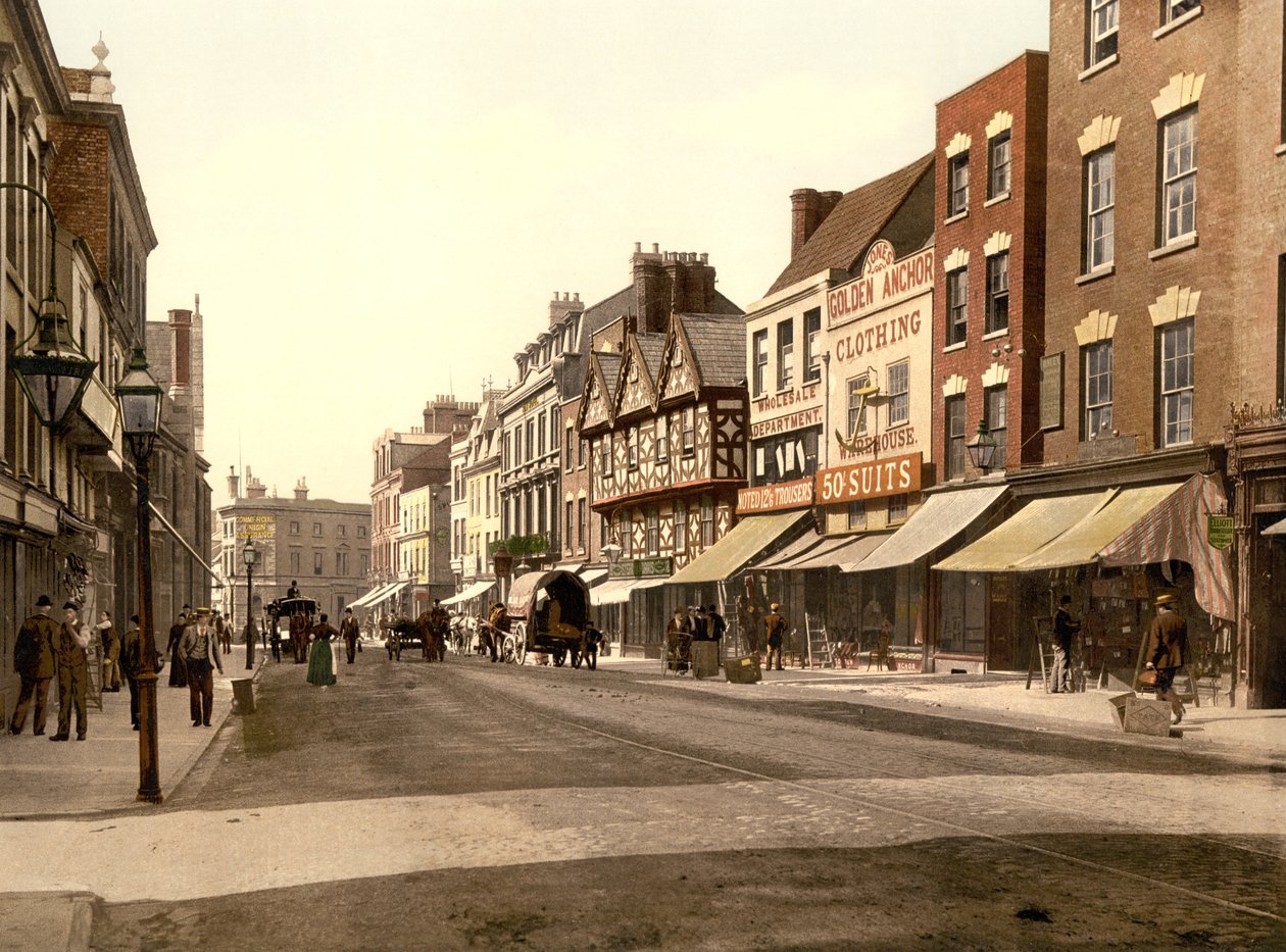Southgate Street, Gloucester (el ile renklendirilmiş fotoğraf) by English School